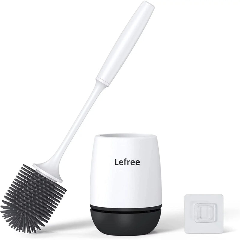 Lefree Silicone Toilet Brush, Household Toilet Bowl Brush and Holder Set