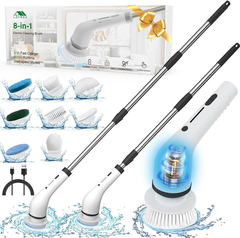 Lefree 8-in-1 Cordless Electric Spin Scrubber