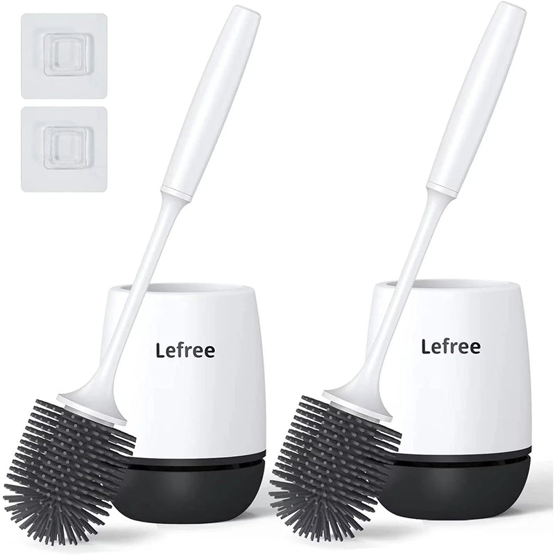 Lefree Silicone Toilet Brush, Household Toilet Bowl Brush and Holder Set