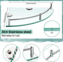 Lefree Bathroom Tempered Glass Shelf Floating Wall Shelves 4 Pack