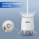Lefree Silicone Toilet Brush and Holder Set, Toilet Bowl Brush with Ventilated Holder for Bathroom, Floor Standing & Wall Mounted Toilet Scrubber Without Drilling
