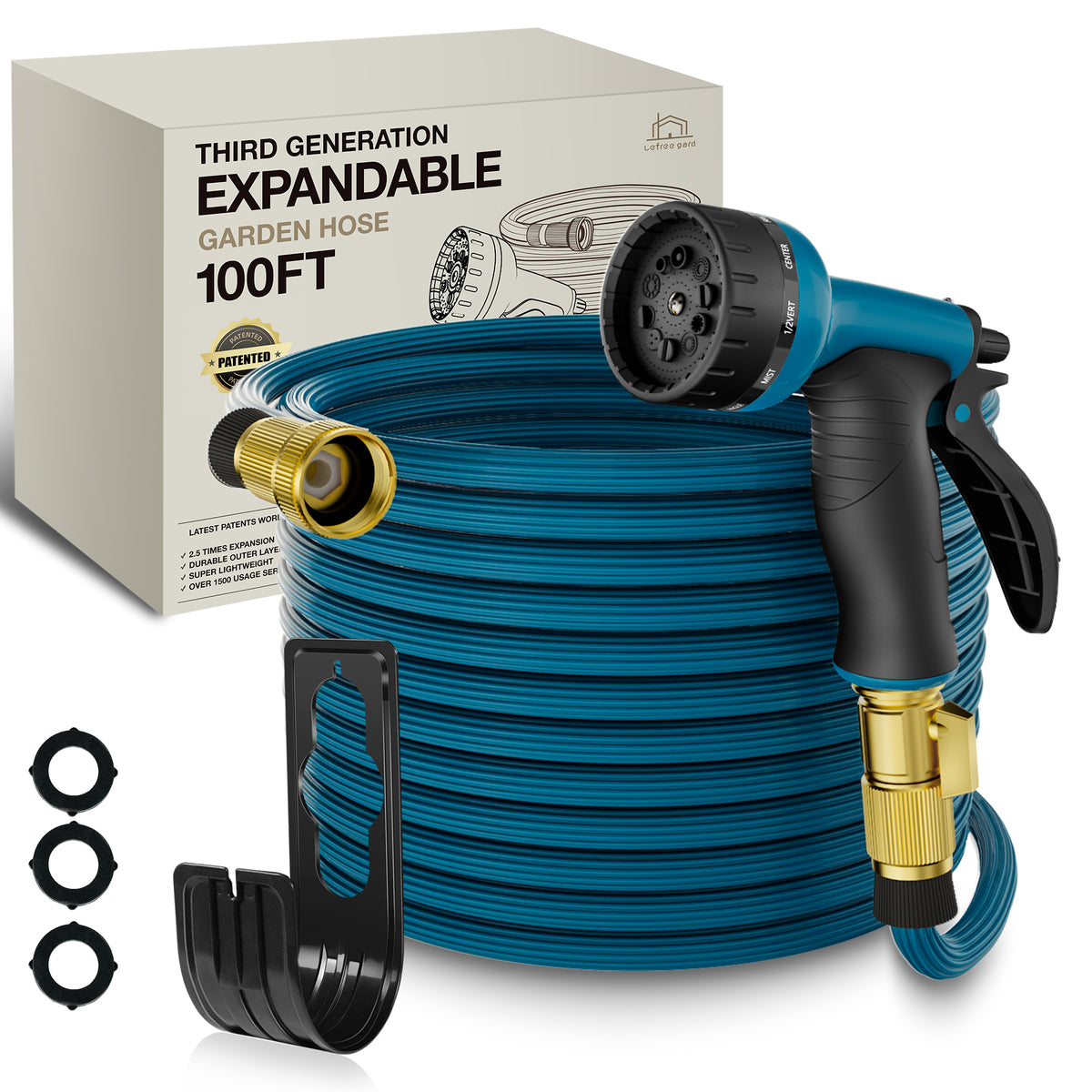 expandable garden hose with sprayer Lefree gard 100 foot Expandable Garden Hose 100ft