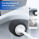 Lefree Silicone Toilet Brush and Holder Set, Toilet Bowl Brush with Ventilated Holder for Bathroom, Floor Standing & Wall Mounted Toilet Scrubber Without Drilling