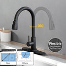 Lefree Kitchen Faucets with Pull Down Sprayer Single Handle Sink Faucet Silver