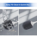 Lefree Silicone Toilet Brush and Holder Set, Toilet Bowl Brush with Ventilated Holder for Bathroom, Floor Standing & Wall Mounted Toilet Scrubber Without Drilling