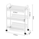 Lefree 3 Tier Rolling Utility Cart Metal Storage Carrier with Wheels White