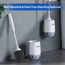 Lefree Silicone Toilet Brush and Holder Set, Toilet Bowl Brush with Ventilated Holder for Bathroom, Floor Standing & Wall Mounted Toilet Scrubber Without Drilling