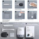 Lefree Silicone Toilet Brush and Holder Set, Toilet Bowl Brush with Ventilated Holder for Bathroom, Floor Standing & Wall Mounted Toilet Scrubber Without Drilling