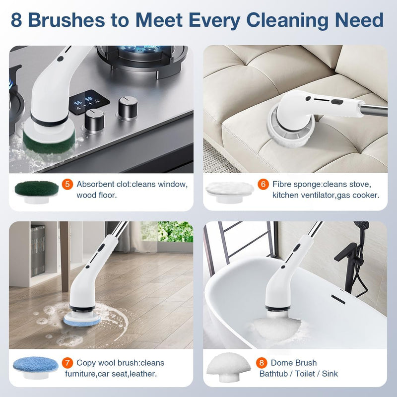 Lefree 8-in-1 Cordless Electric Spin Scrubber