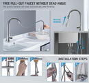 Lefree Kitchen Faucets with Pull Down Sprayer Single Handle Sink Faucet Silver