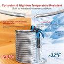 Metal Garden Hose 100FT/75FT/50FT/25FT，304 Stainless Steel Water Hose