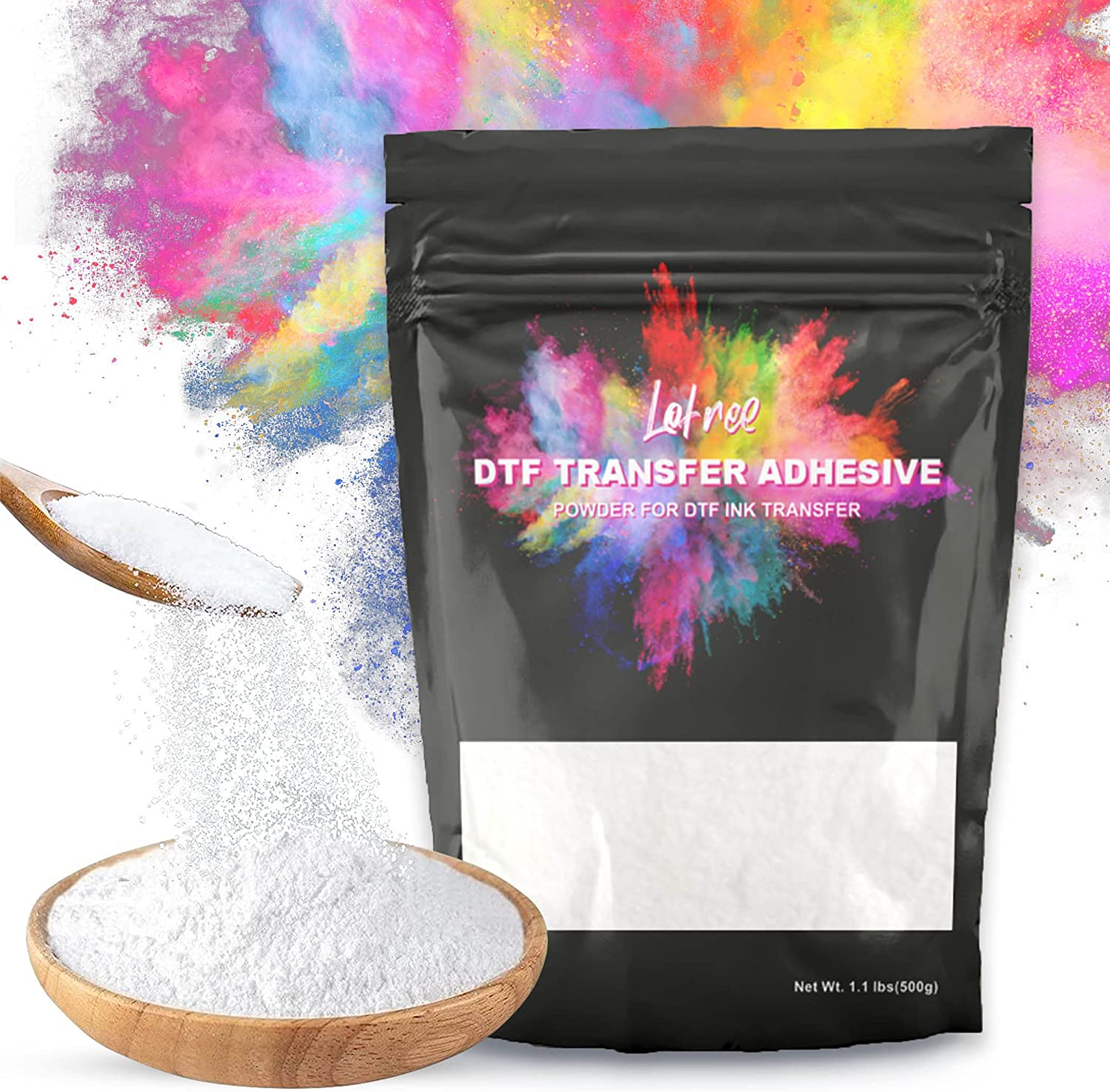 DTF Powder 500g/17.6oz,Dtf Transfer Powder for DTF Transfer Film